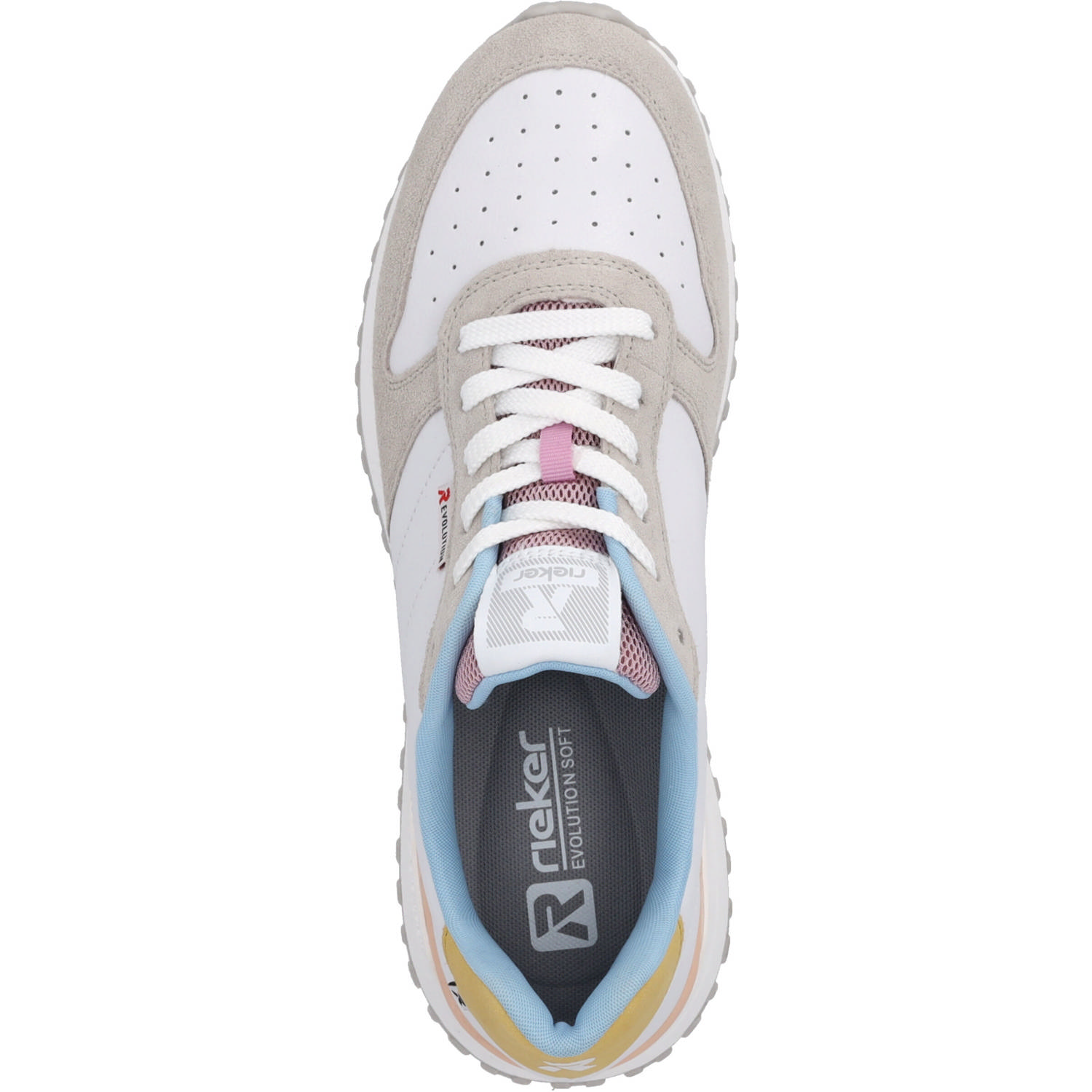 Rieker W0600, Schnürschuhe, Damen, quarz/weiss/sun/lavender/weiss