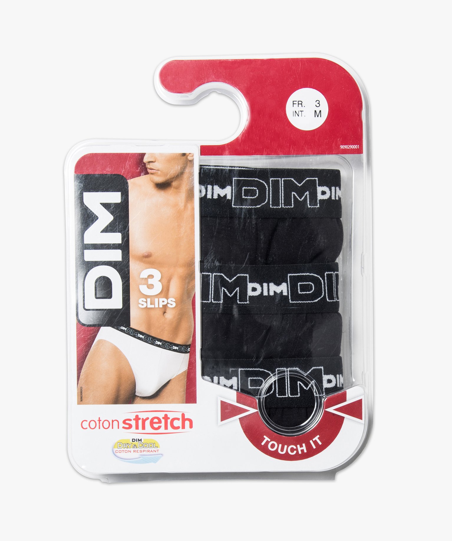 Slip homme en coton stretch confortables - Dim (lot de 3) noir | GEMO