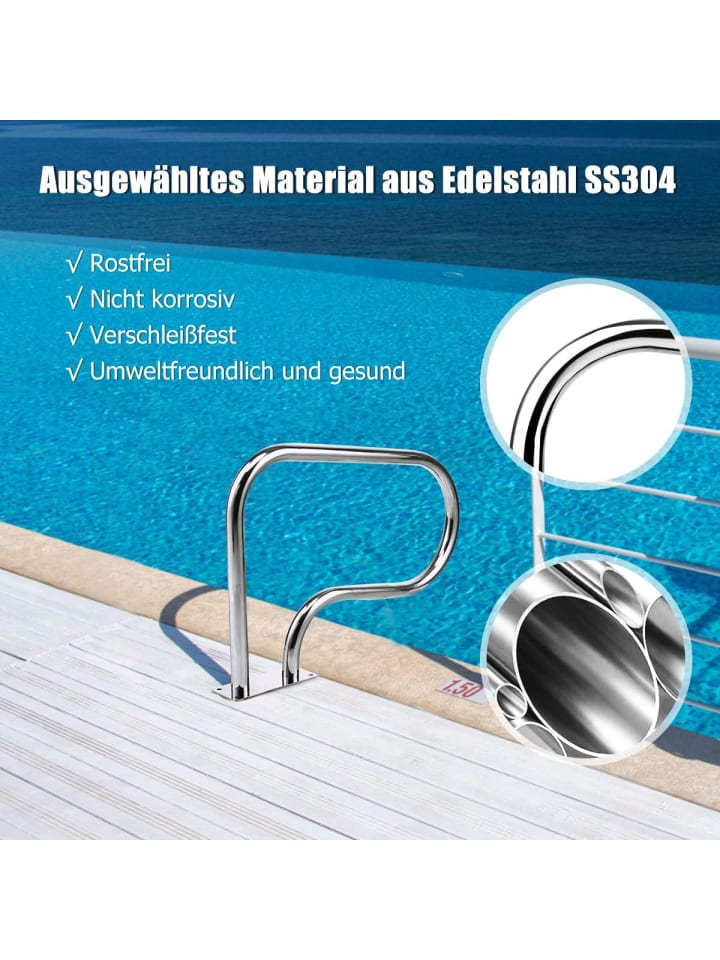 COSTWAY Pool Handlauf in Silber günstig kaufen onesize