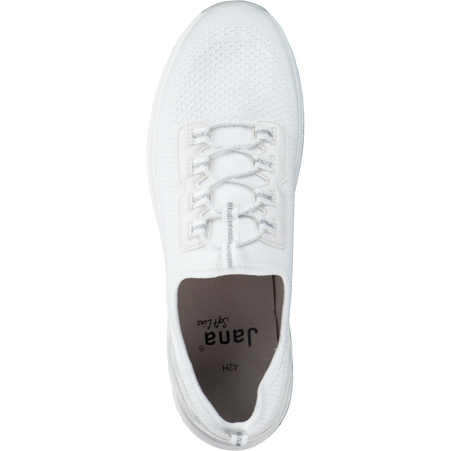 Jana Shoes 24761, Schnürschuhe, Damen, white