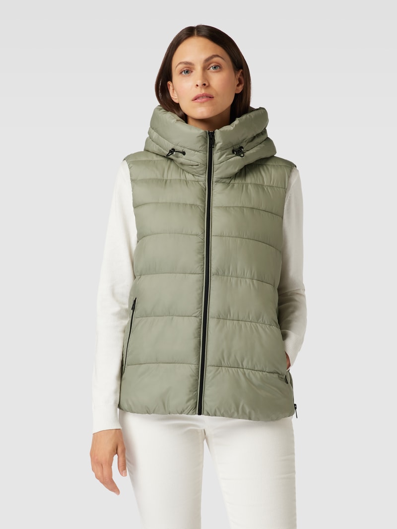 Oversized Steppweste mit Reißverschlusstaschen in mint