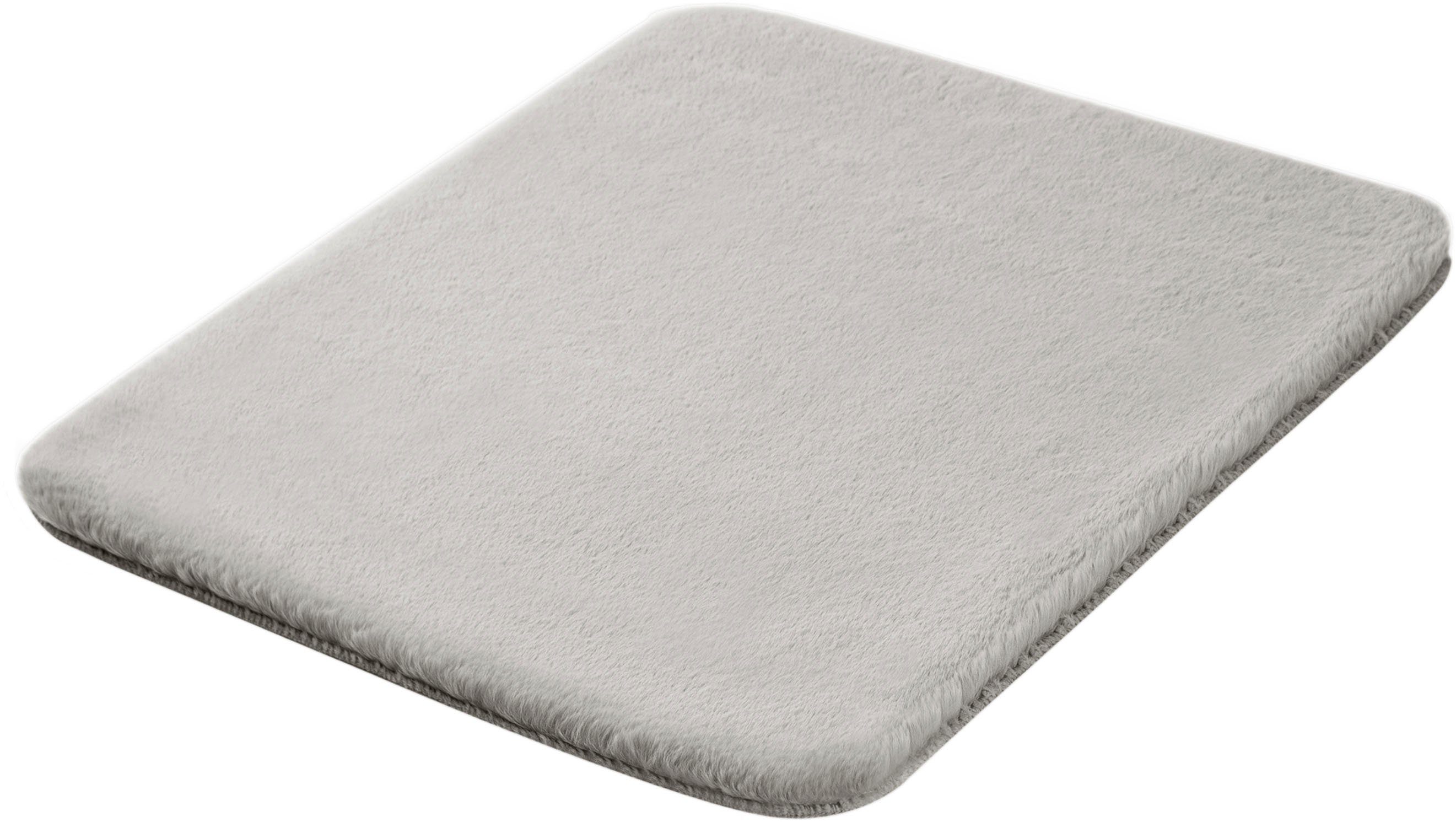 Badematte Cony Kleine Wolke, Höhe 25 mm, rutschhemmend beschichtet, fußbodenheizungsgeeignet, Polyester, rechteckig, Badteppich, Fell-Optik, Uni Farben, besonders weich & kuschelig