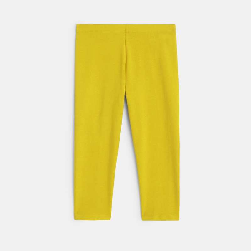 Leggings courts unis jaune fille