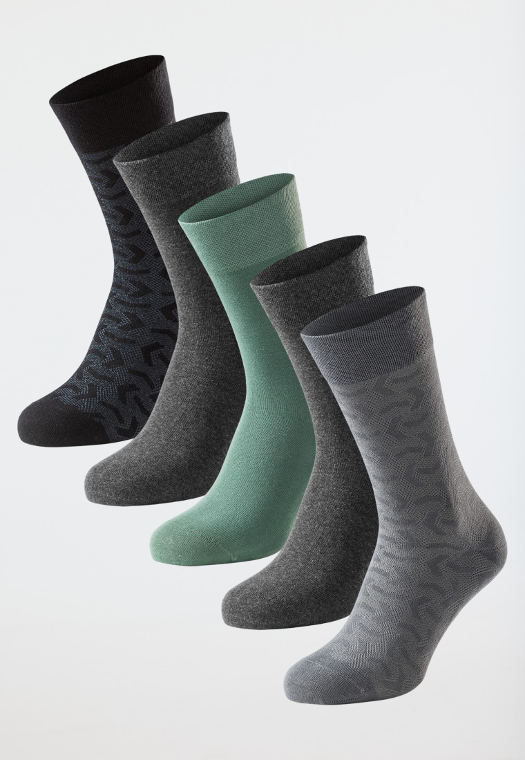 Socken 5er-Pack mehrfarbig gemustert - Bluebird
