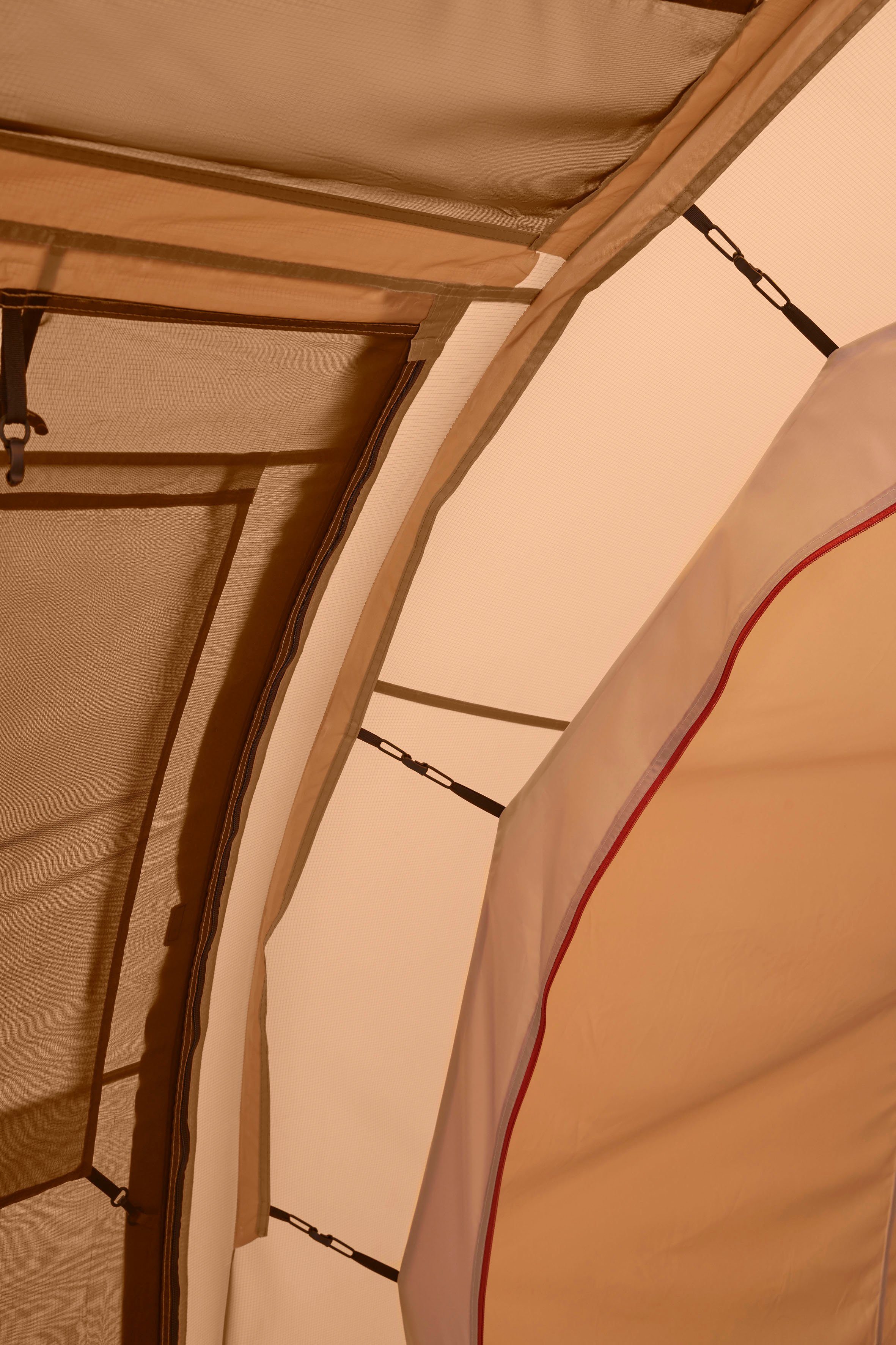 Nordisk Gruppenzelt Reisa 4 PU Tent Cashew/Brown, Personen: 4 (Packung, 1 tlg)