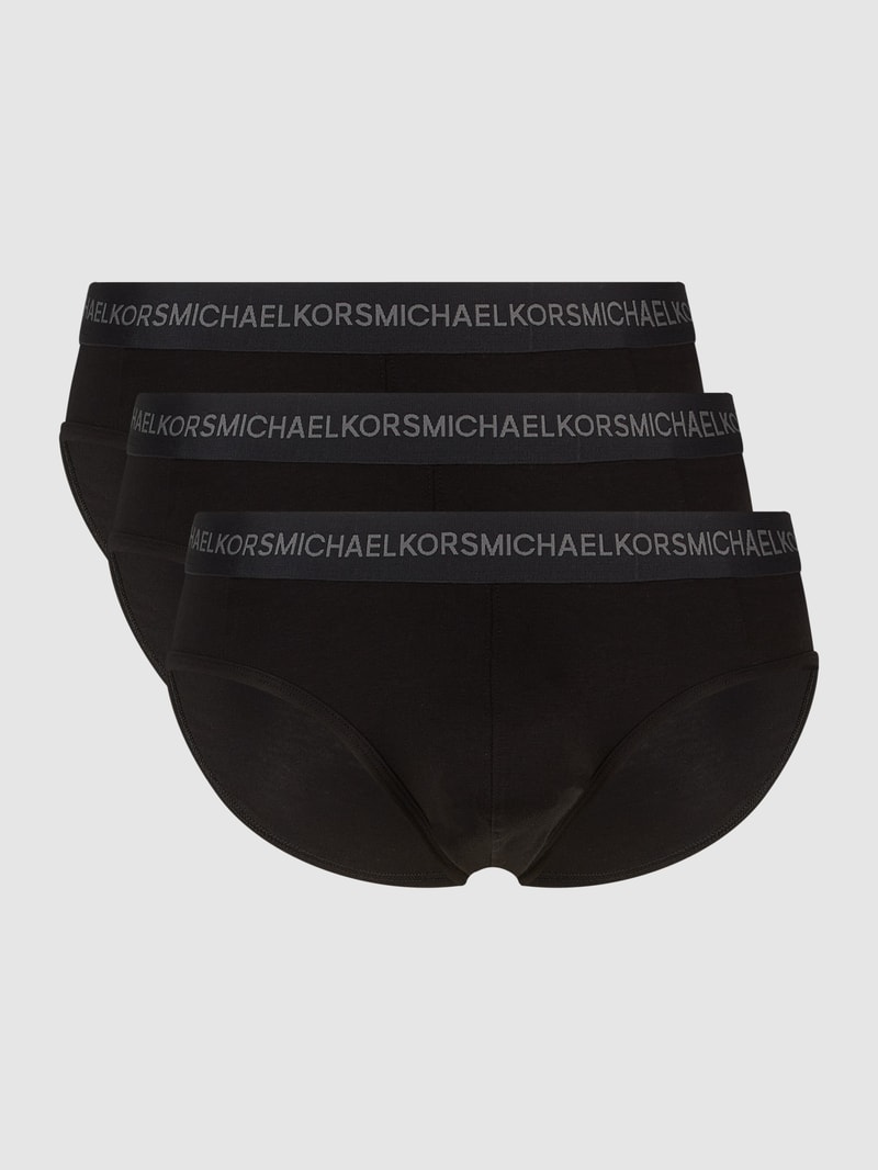 Slip mit Label-Details Modell 'SUPREME' im 3er-Pack in schwarz
