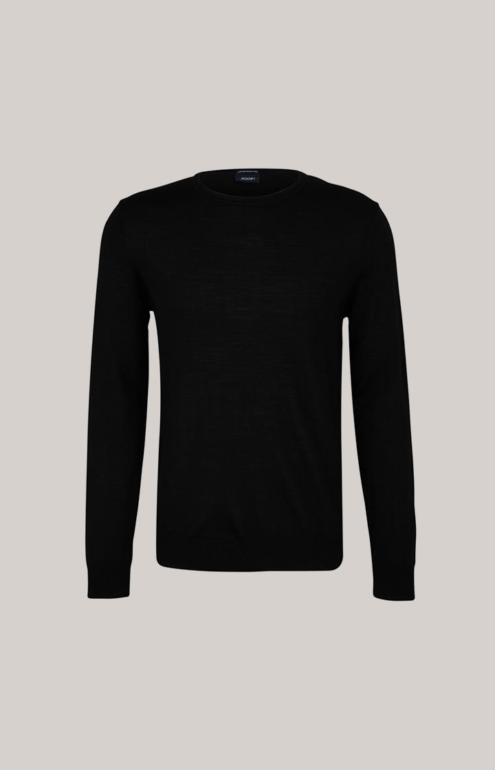 Merinowoll-Pullover Denny in Schwarz