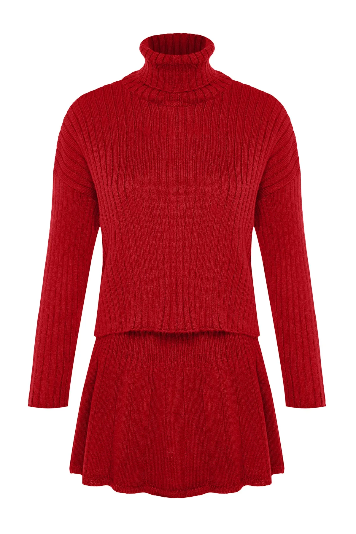 Trendyol Collection  Tile Crop Knitwear Bottom-Top-Set TWOAW24AU00019