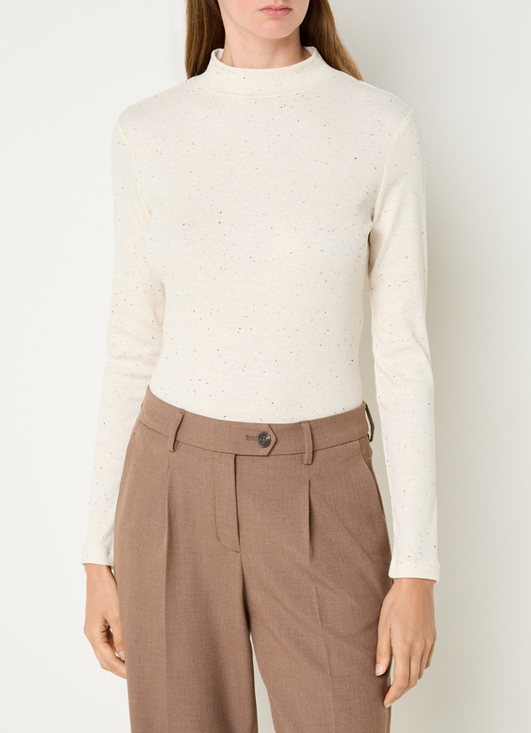 Top OPUS Suhanna din tricot fin cu imprimeu mixt