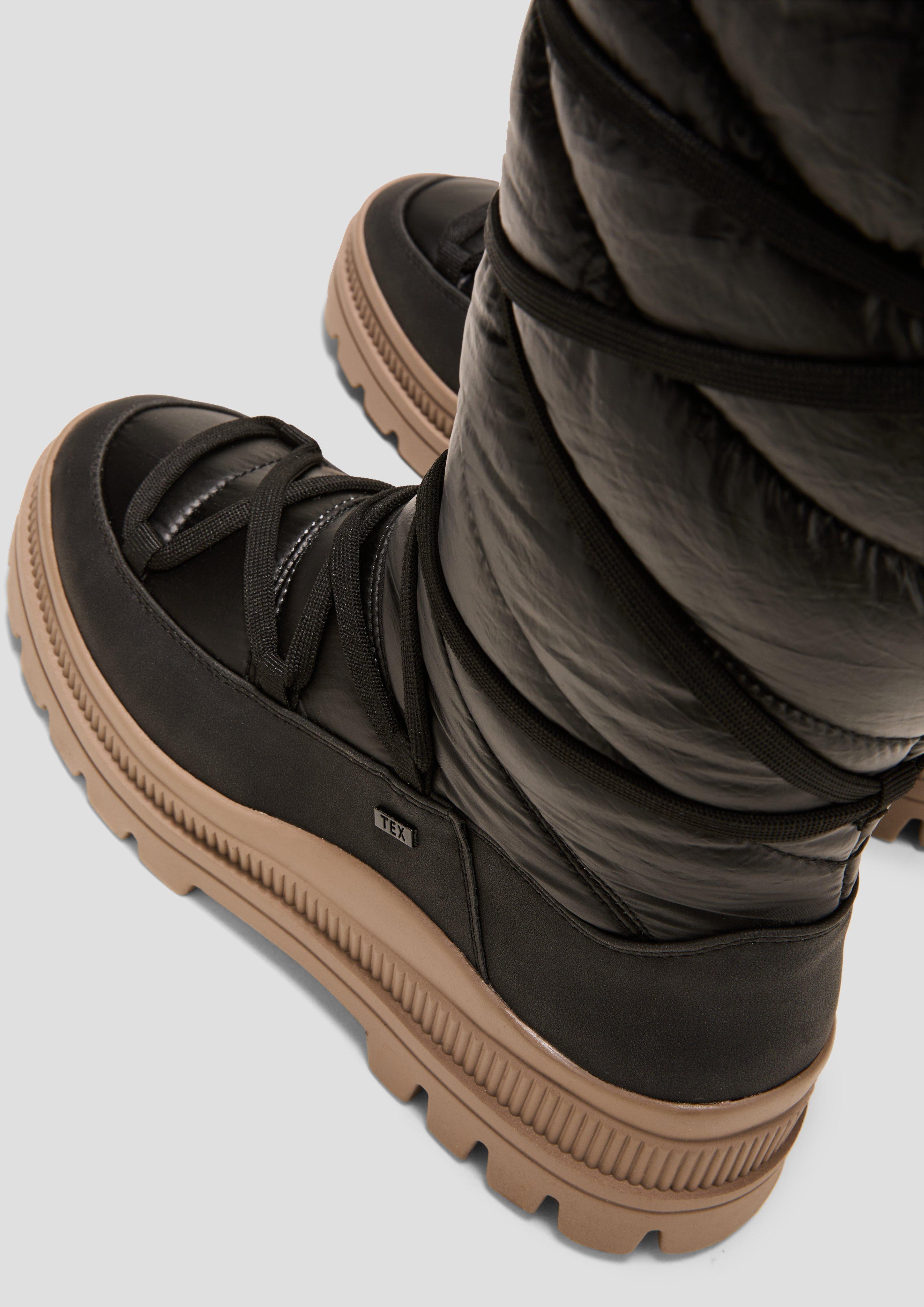 Gefütterte Tex-Stiefel in glänzender Optik  6008584-001