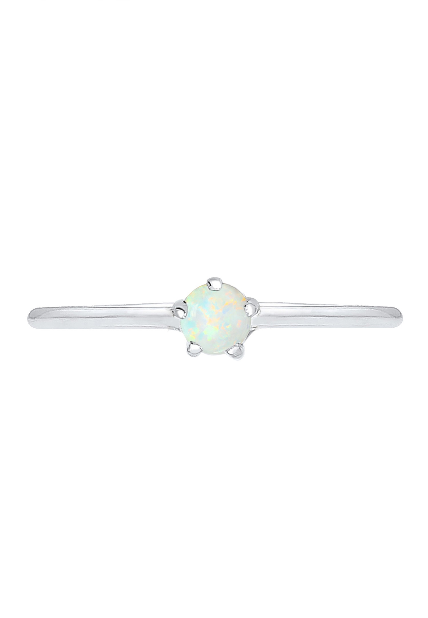 Elli Damen-Ring Basic Geo mit synthetischem Opal aus 925er Sterlingsilber