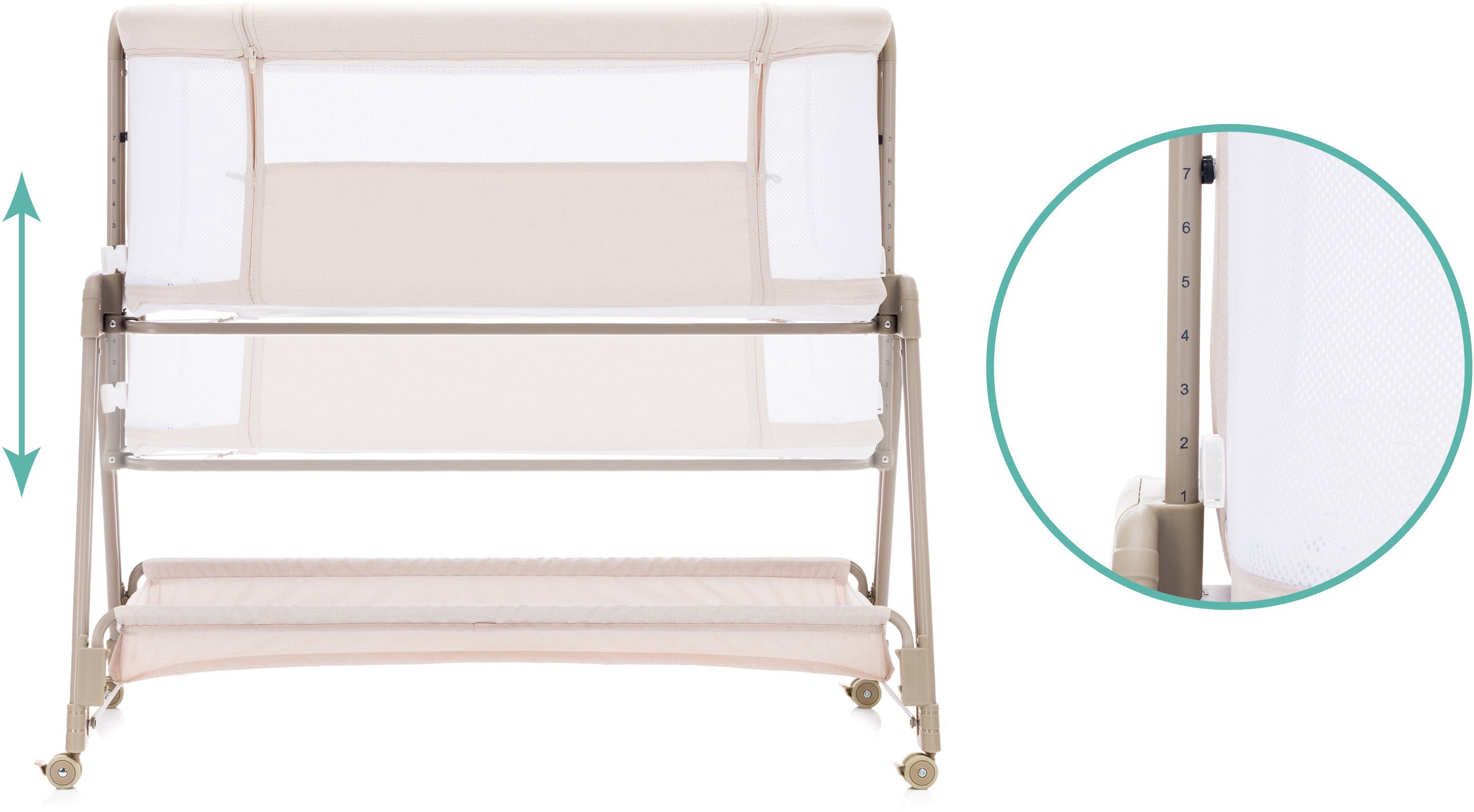 Fillikid Beistellbett Dream, creme, mit Matratze