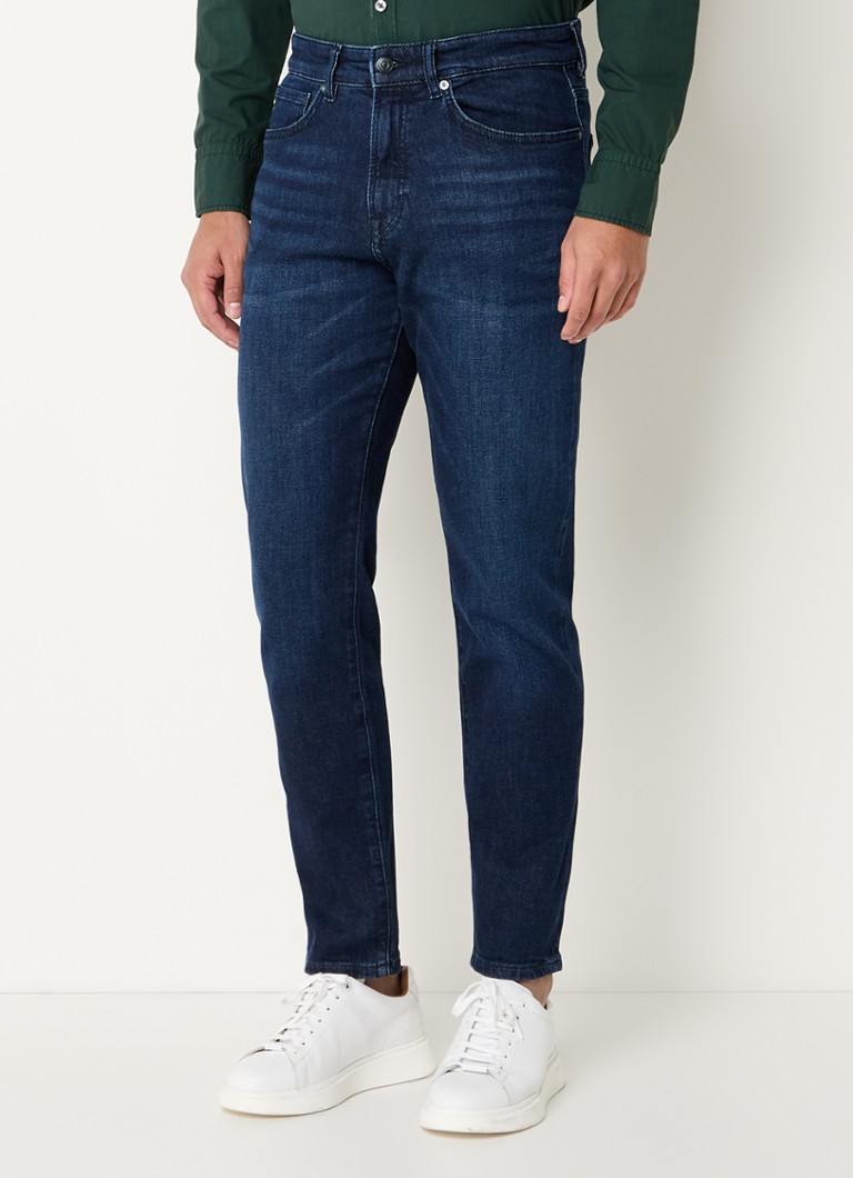 Blugi Hugo Boss Onyx cu imprimeu conic închis la culoare