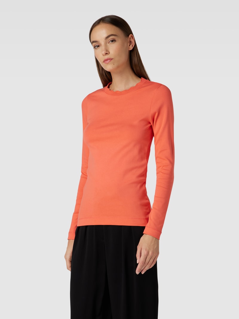 Longsleeve mit Stehkragen in lachs