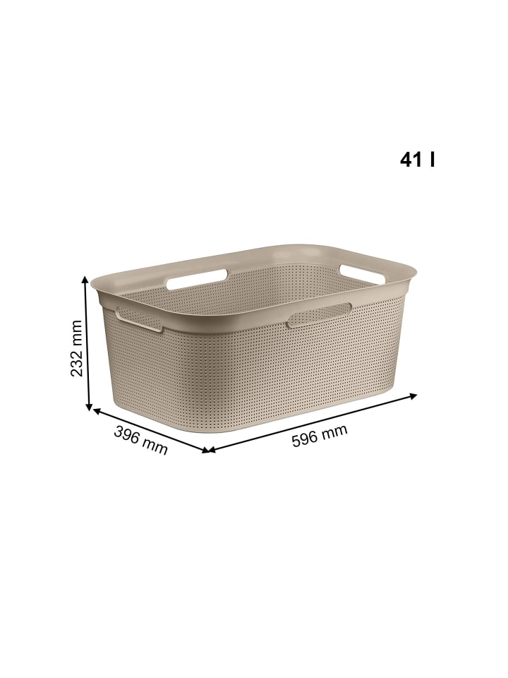 Rotho Brisen Wäschekiste 40l mit 4 Griffen in Cappuccino günstig kaufen onesize