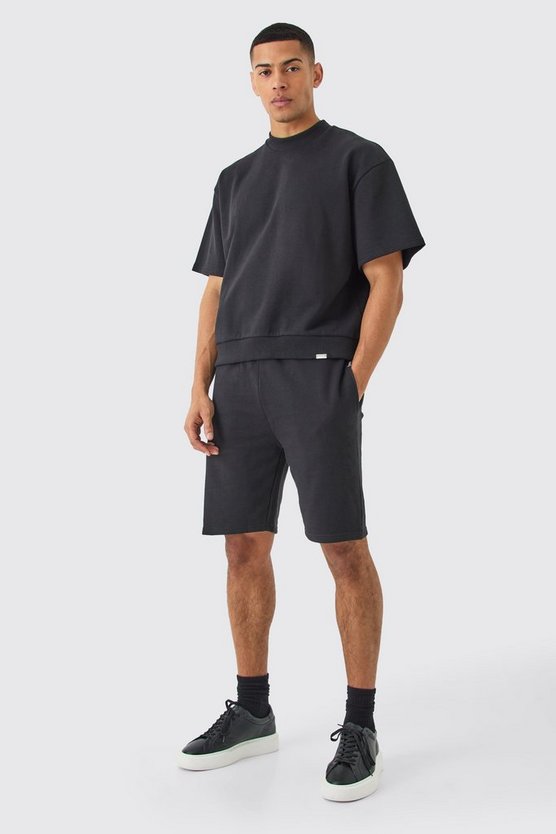Kurzärmliges kastiges Oversize Sweatshirt