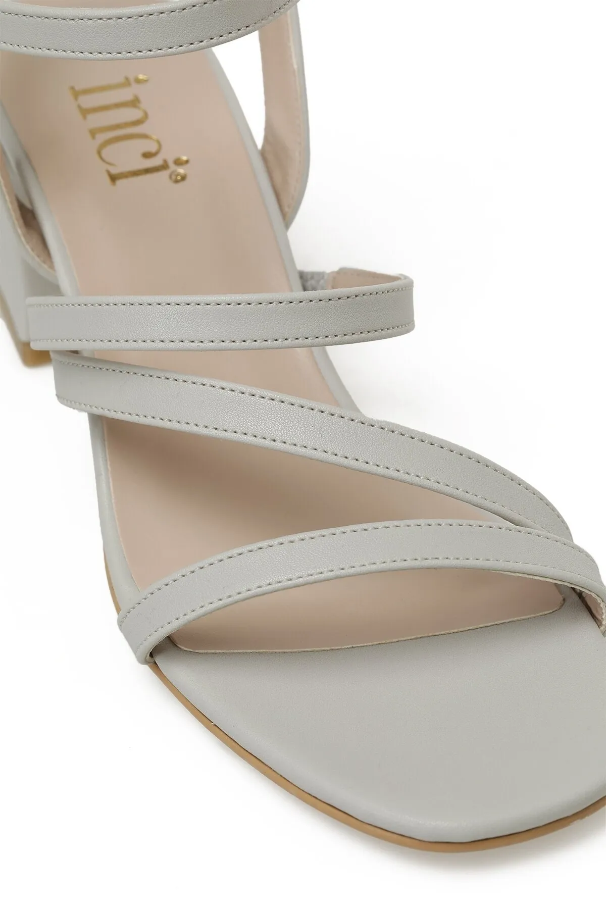 İnci  Leila 3fx Graue Damen-Sandalen mit Absatz