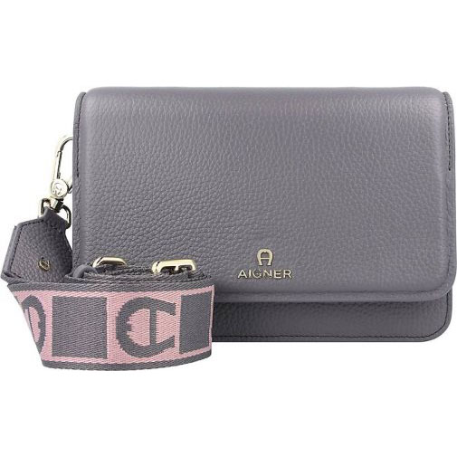 AIGNER Wallet On Strap Clutch Tasche RFID Schutz Leder 19.5 cm