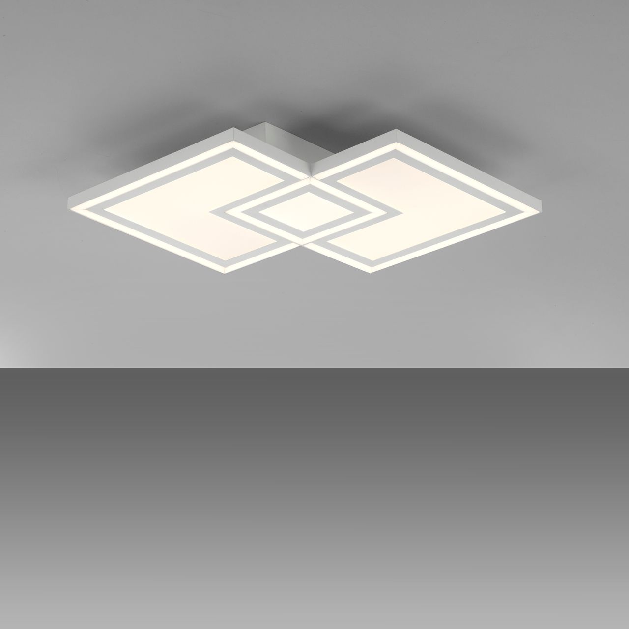 JUST LIGHT JUST LIGHT. LED Deckenleuchte EDGING, separat steuerbar, 3000 Kelvin, rechteckig, Weiß