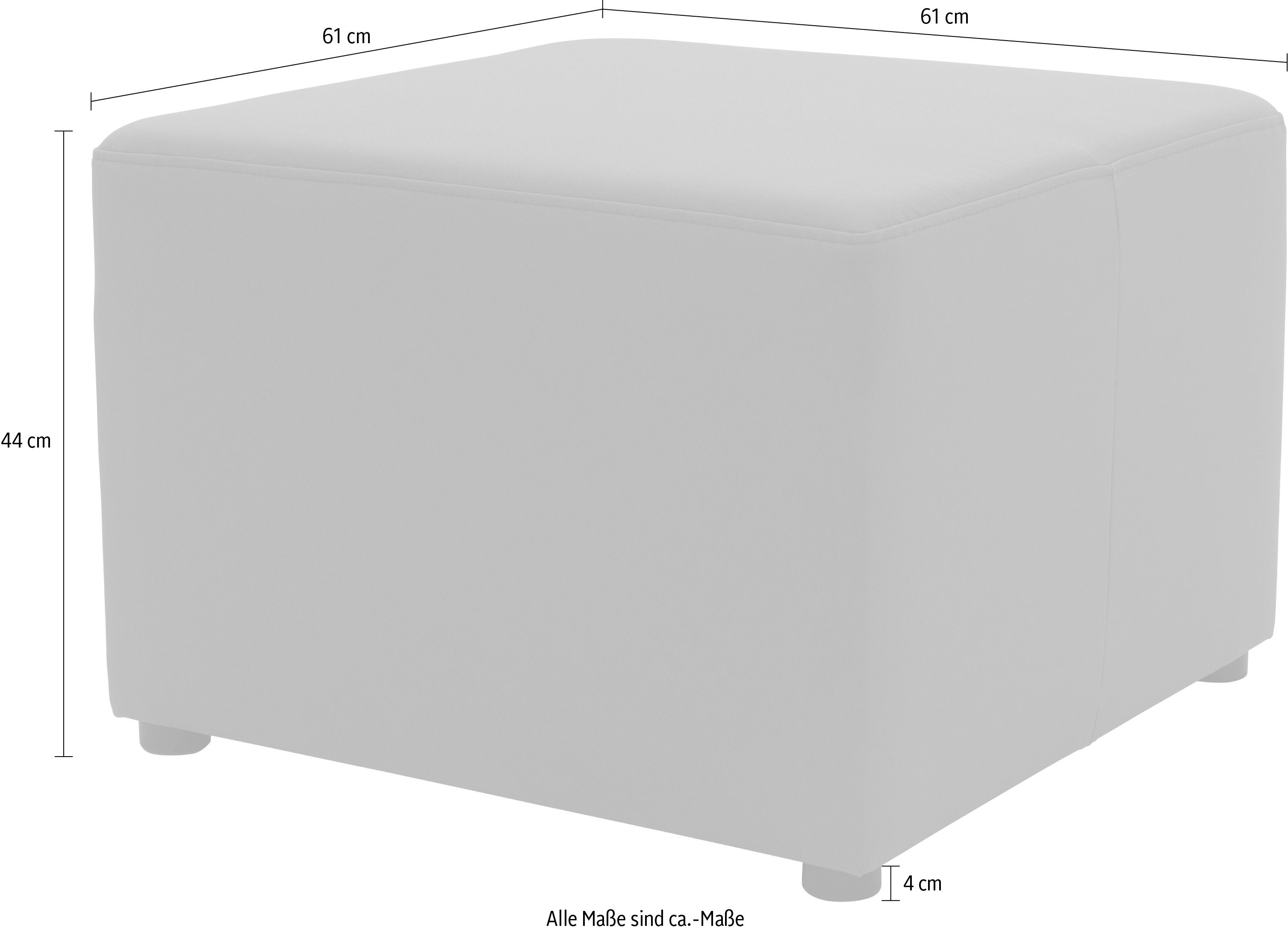 DOMO collection Polsterhocker Aurinko, Speziell für Outdoor, witterungsbeständig, incl. Schutzhülle