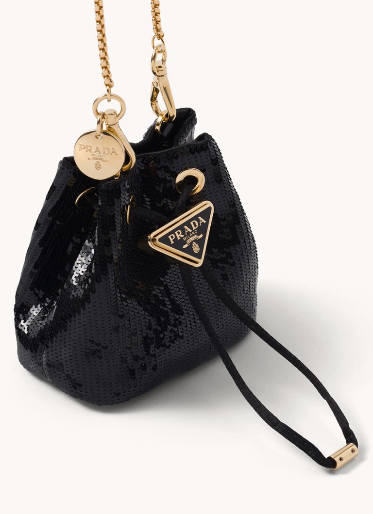 Prada Mini crossbody bag with leather details and sequins