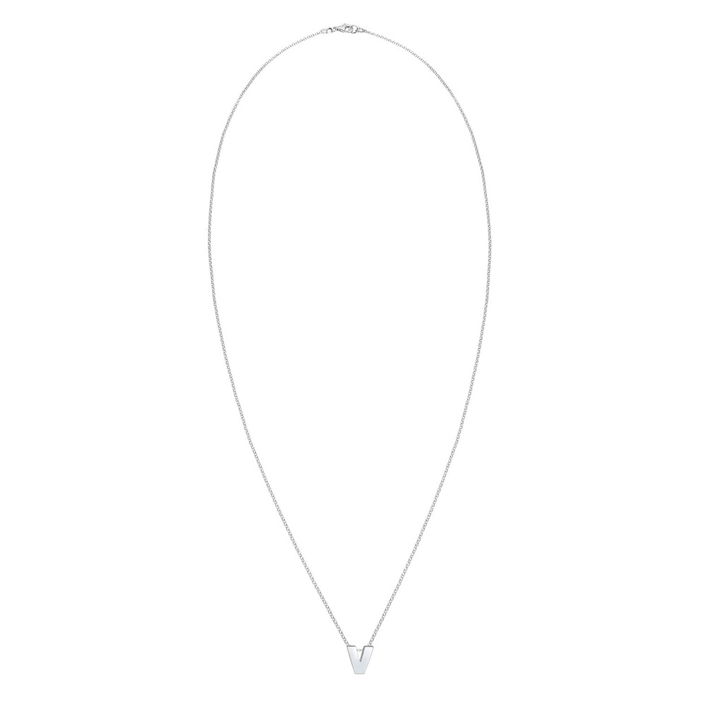Elli Elli Collier Femme Pendentif Lettre V Initiale - (925/1000) Argent Bijoux