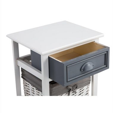 CARO-Möbel Nachtkommode FLORENZ, Nachttisch Nachtschrank Kommode in weiß 1 Schublade Landhaus Vintage L