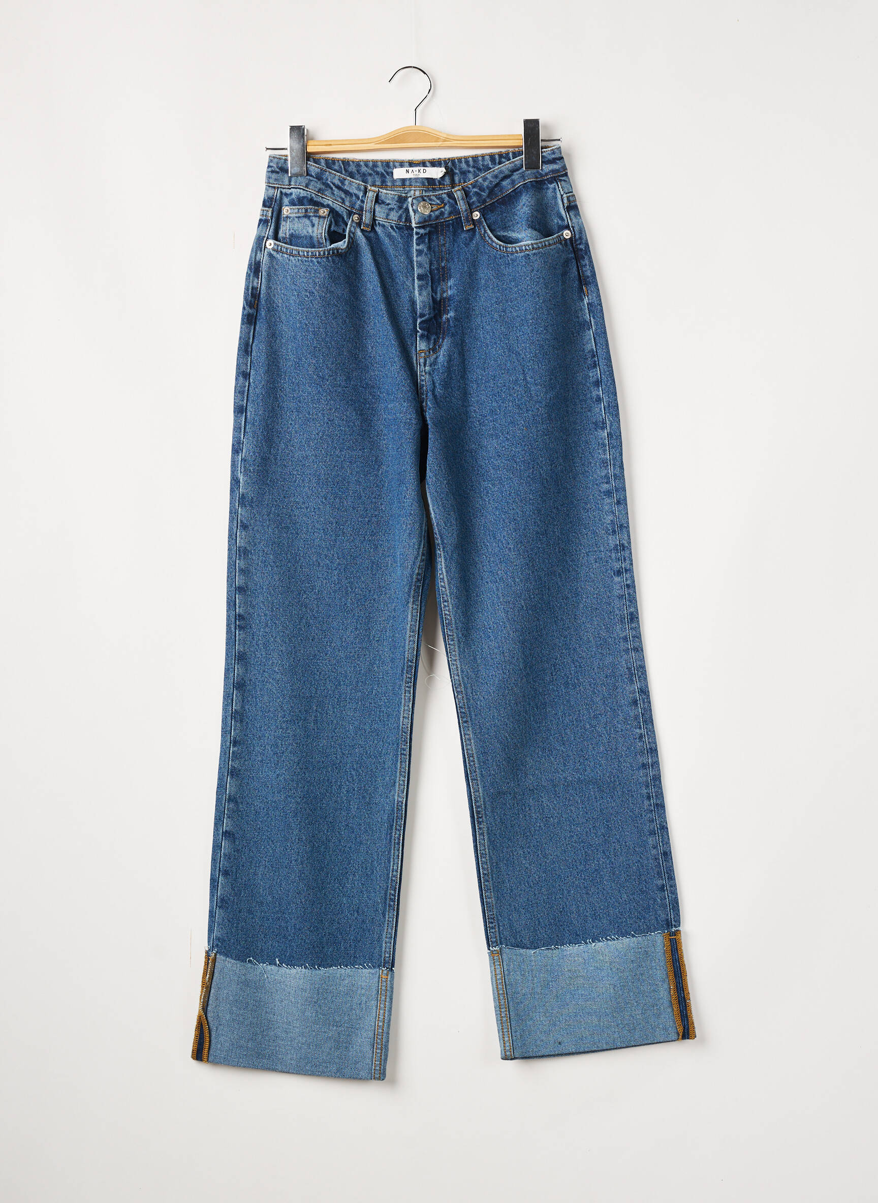 Na Kd Jeans Coupe Droite Femme couleur bleu