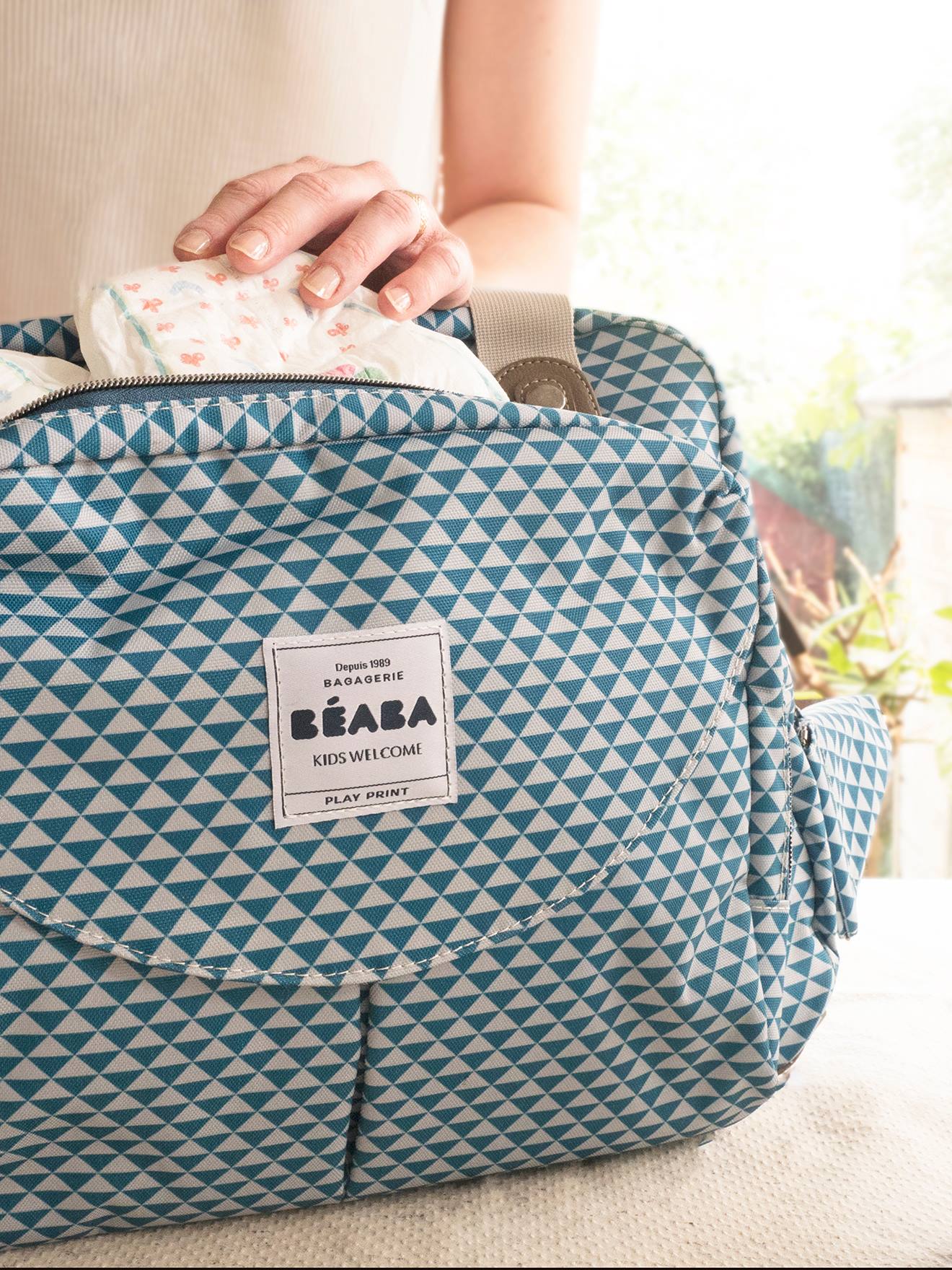 Sac à langer Genève II BEABA bleu imprimé