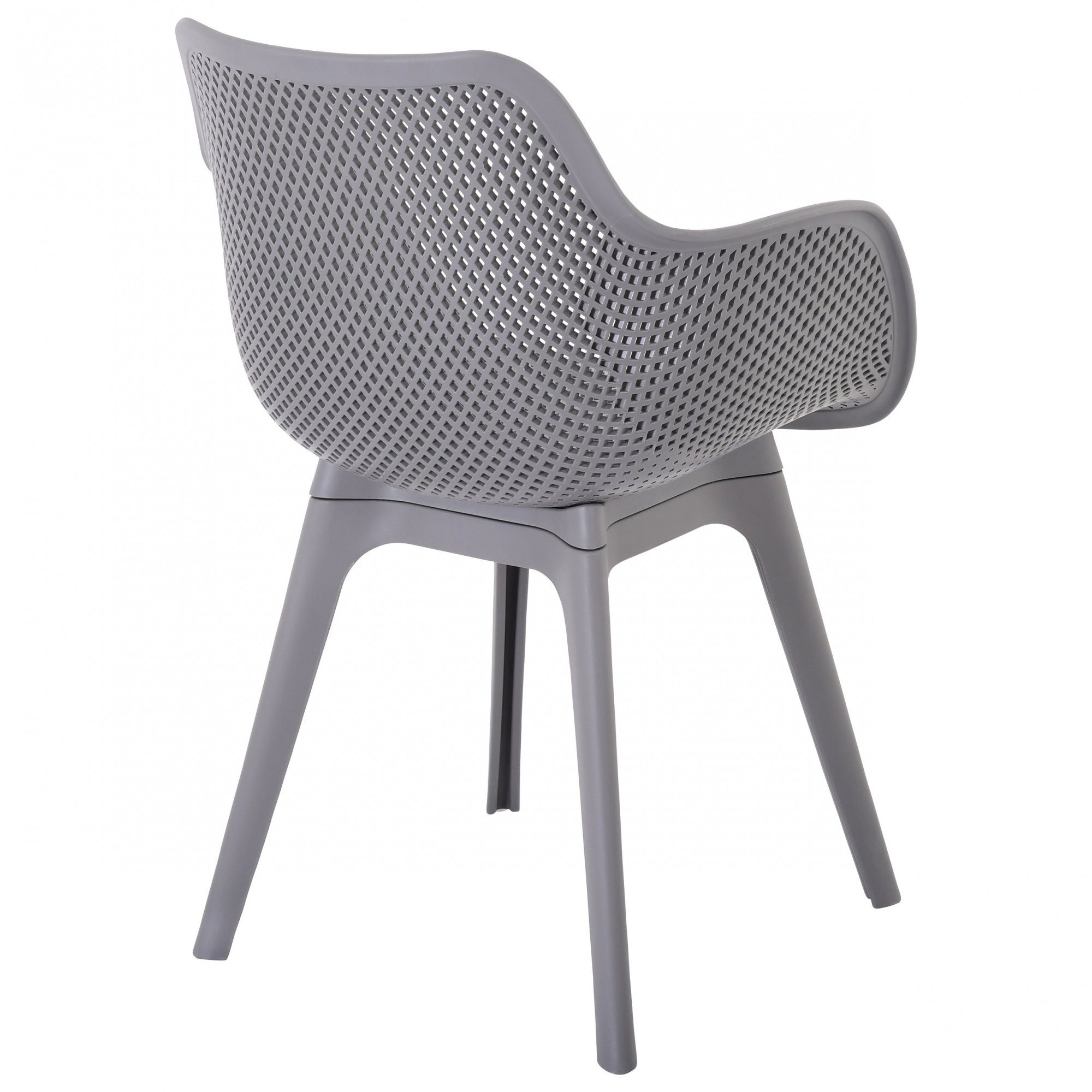 Raburg Gartenstuhl JASPER, verschiedene Farben, Design-Schalenstühle mit Armlehnen (4er-Set), ergonomisch & perforiert, sehr stabil & super bequem, bis 150 kg