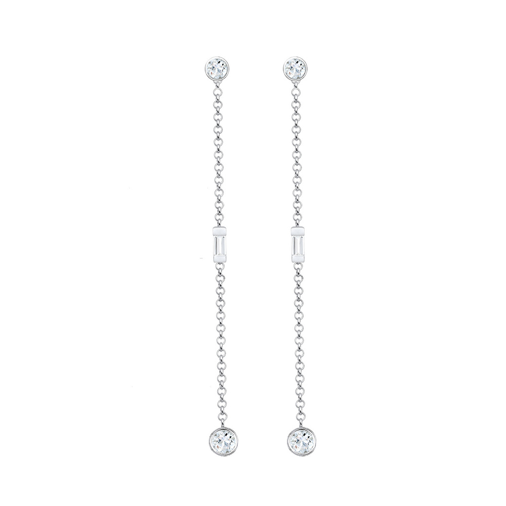 Elli PREMIUM Elli PREMIUM Boucles d'Oreilles Femme Chaîne à l'Allure Moderne avec une Pierre T Boucles d'oreilles