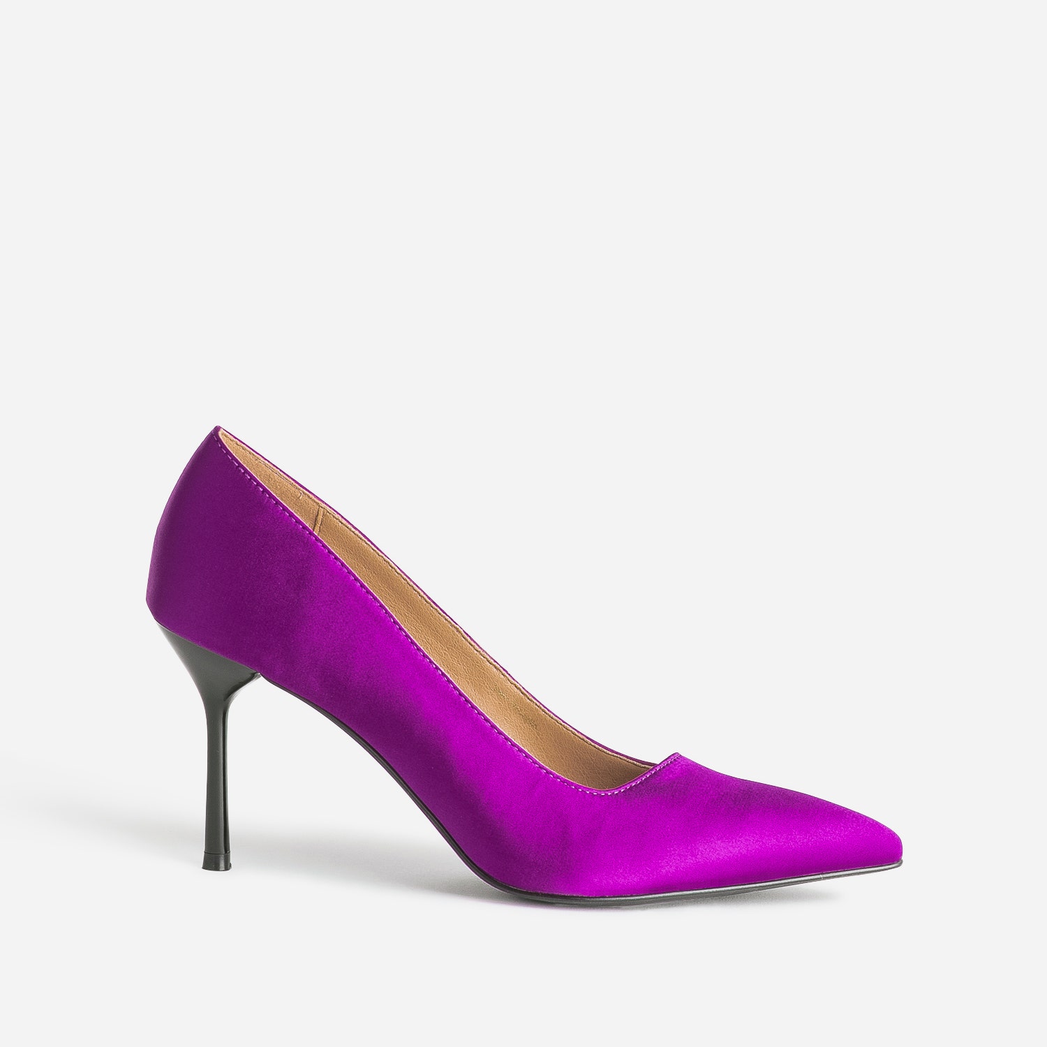 Escarpin TEXTO violet satiné avec découpe biais
