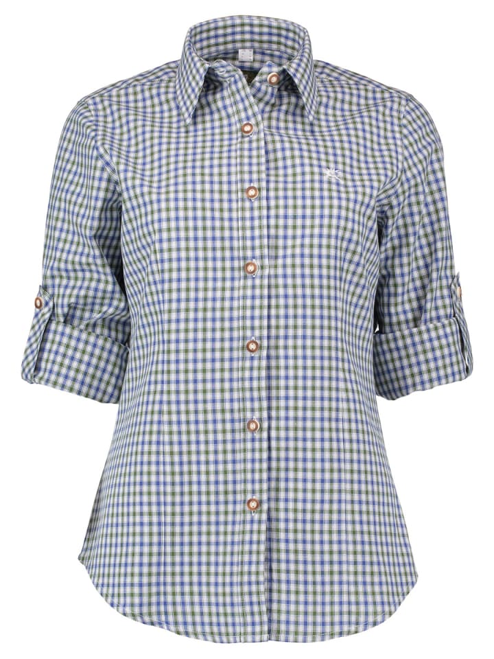OS-Trachten Trachtenbluse Grovo in mittelblau günstig kaufen