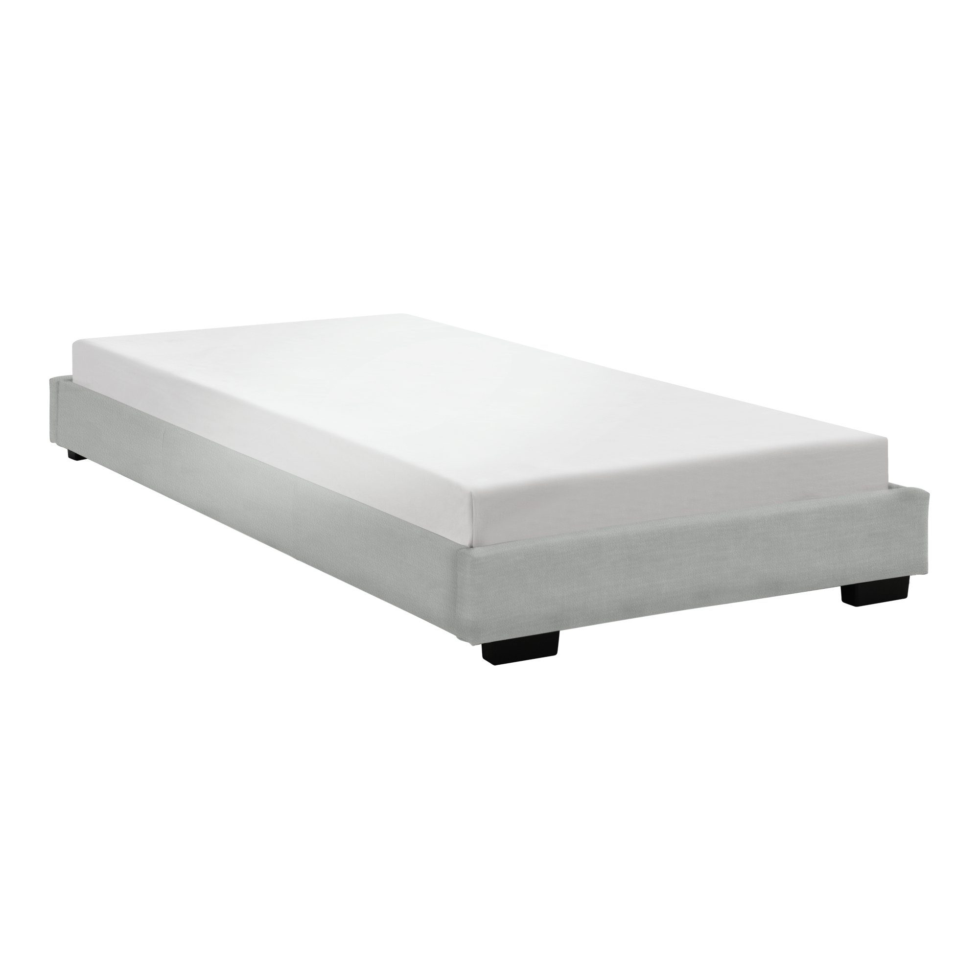 Corium Polsterbett, Masari Modernes Bett 90x200cm mit Lattenrost weiß Kunstleder