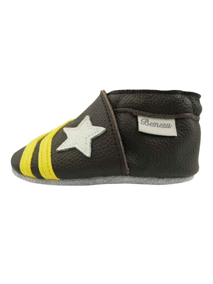 Yalion Leder-Krabbelschuhe 