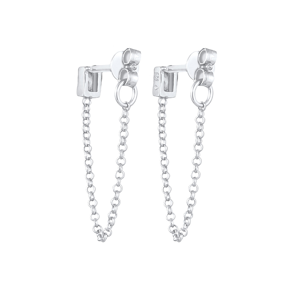 Elli Elli Boucles d'Oreilles boucle d'oreilles pour dames Géo filigrane avec zircone e Boucles d'oreilles