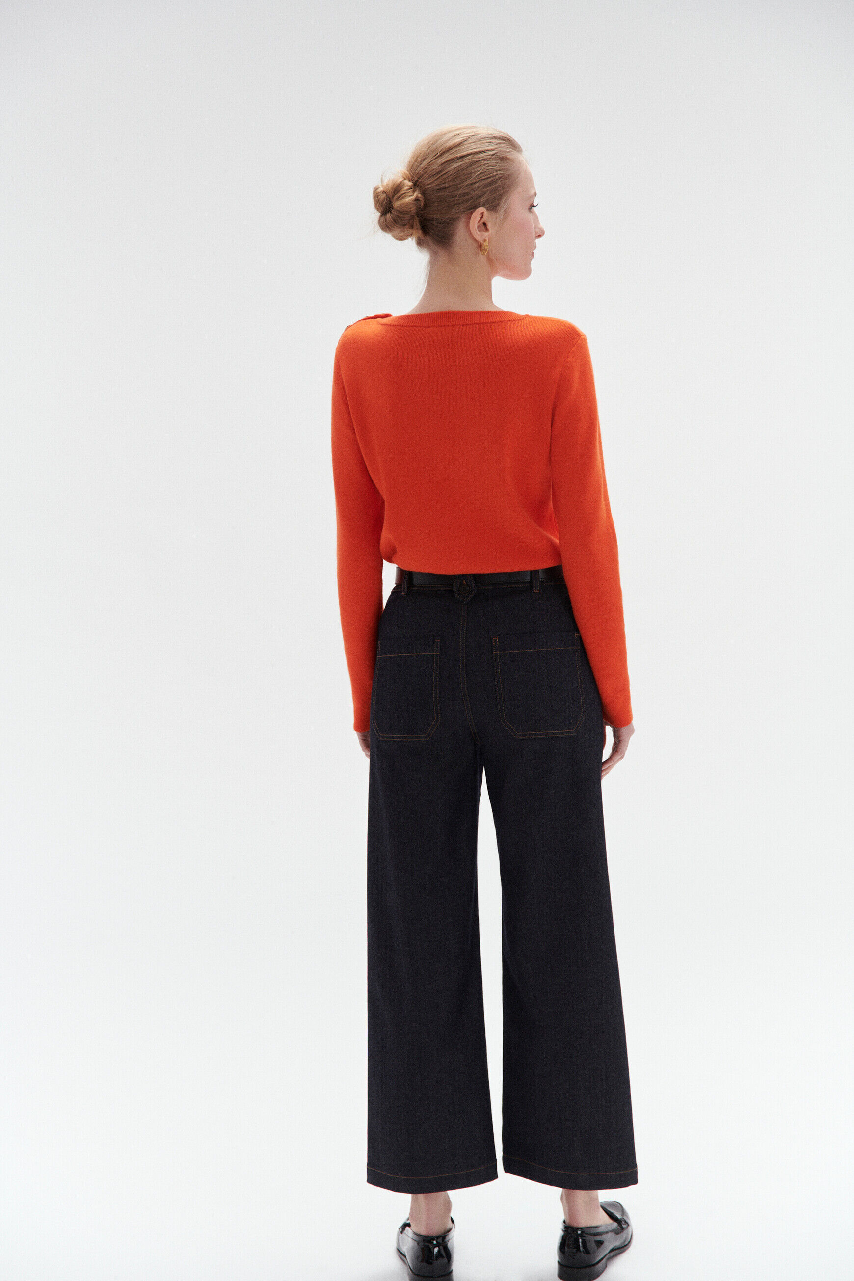 Jean teano évasé denim double stone femme