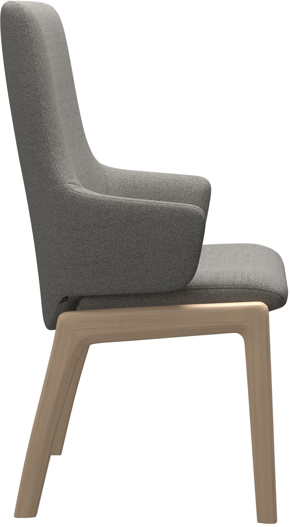 Stressless® Polsterstuhl Laurel, High Back mit Armlehne, Größe L, mit abgerundeten Beinen in Eiche
