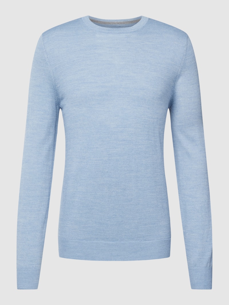 Longsleeve aus Woll-Mix in hellblau meliert
