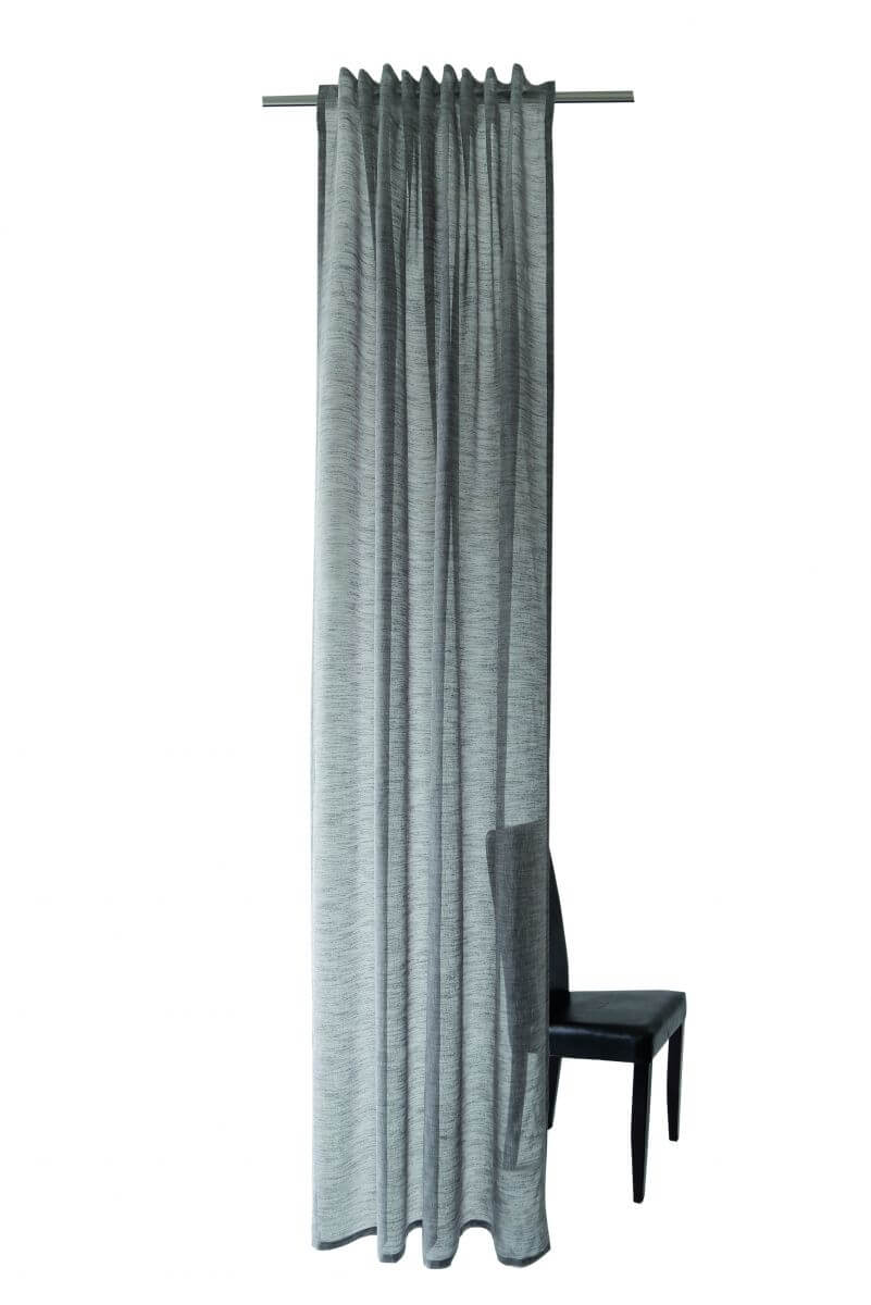 Indes Fuggerhaus Schal Oskar verdeckte Schlaufen Anthrazit 140 x 245 cm