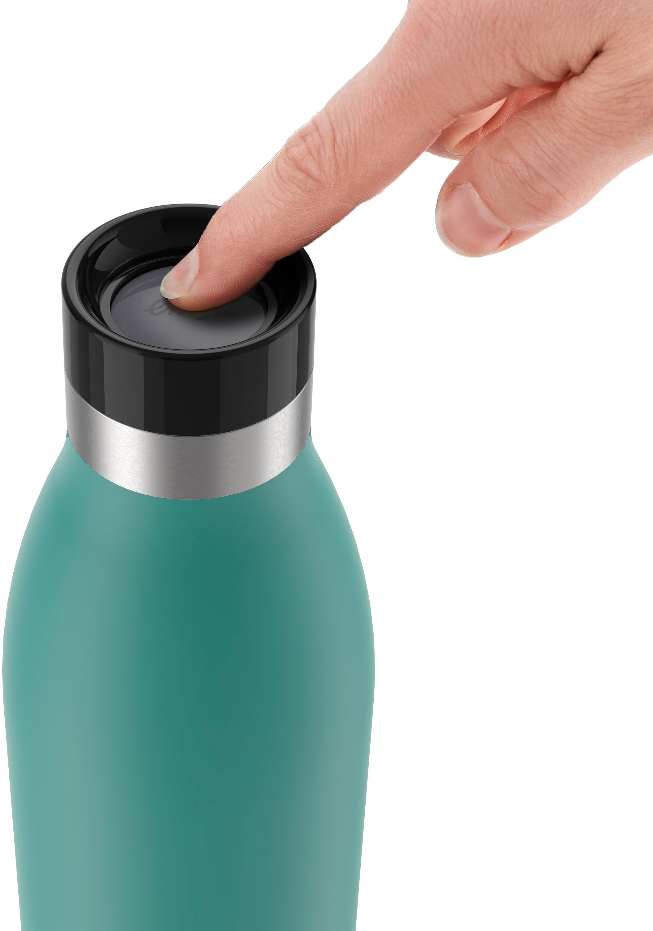 Emsa Trinkflasche Bludrop Color, Edelstahl, Quick-Press Deckel, 12h warm/24h kühl, spülmaschinenfest