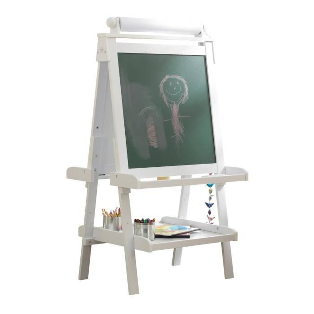 Chevalet Blanc Ajustable en Bois blanc