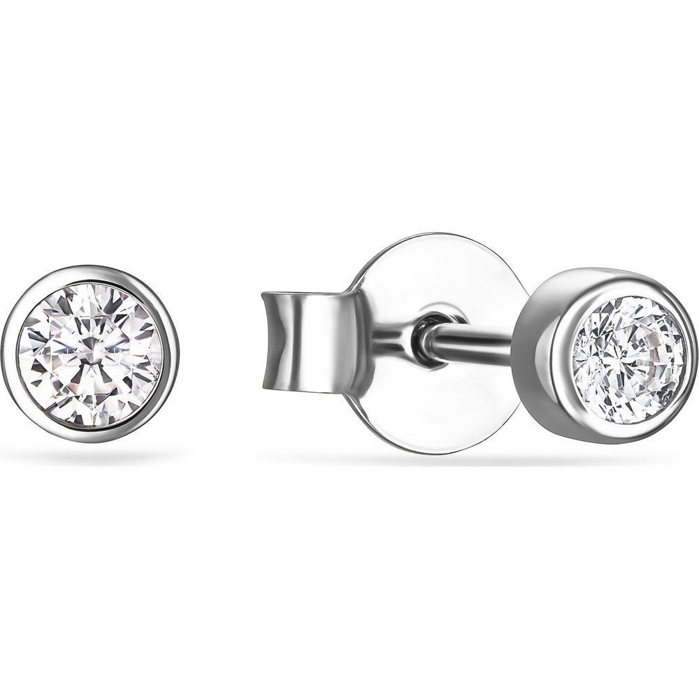 FAVS Boucles d'oreilles à fermoir à poussette 375 Or blanc Boucles d'oreilles
