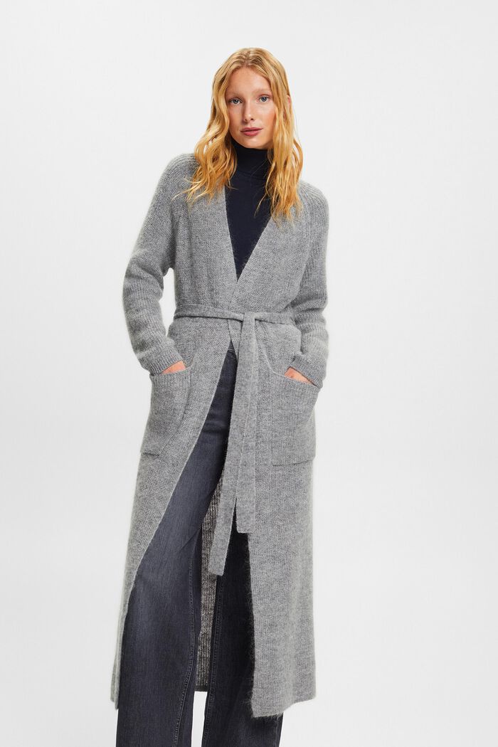 Wickel-Cardigan mit Bouclé-Struktur