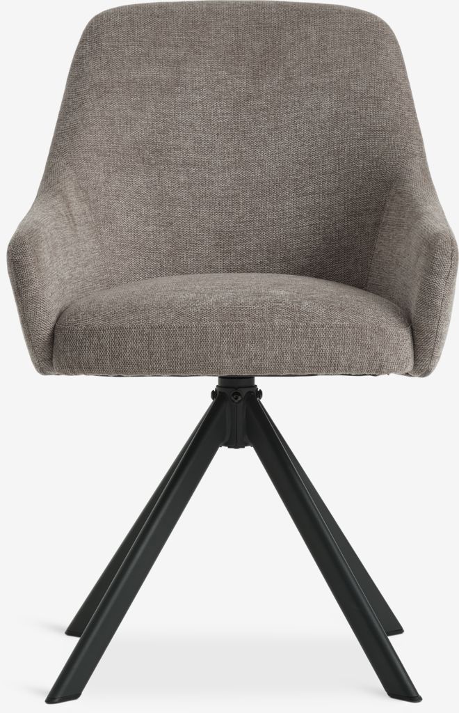 ROSTRUP Spisestol med sving, sand/svart stoff