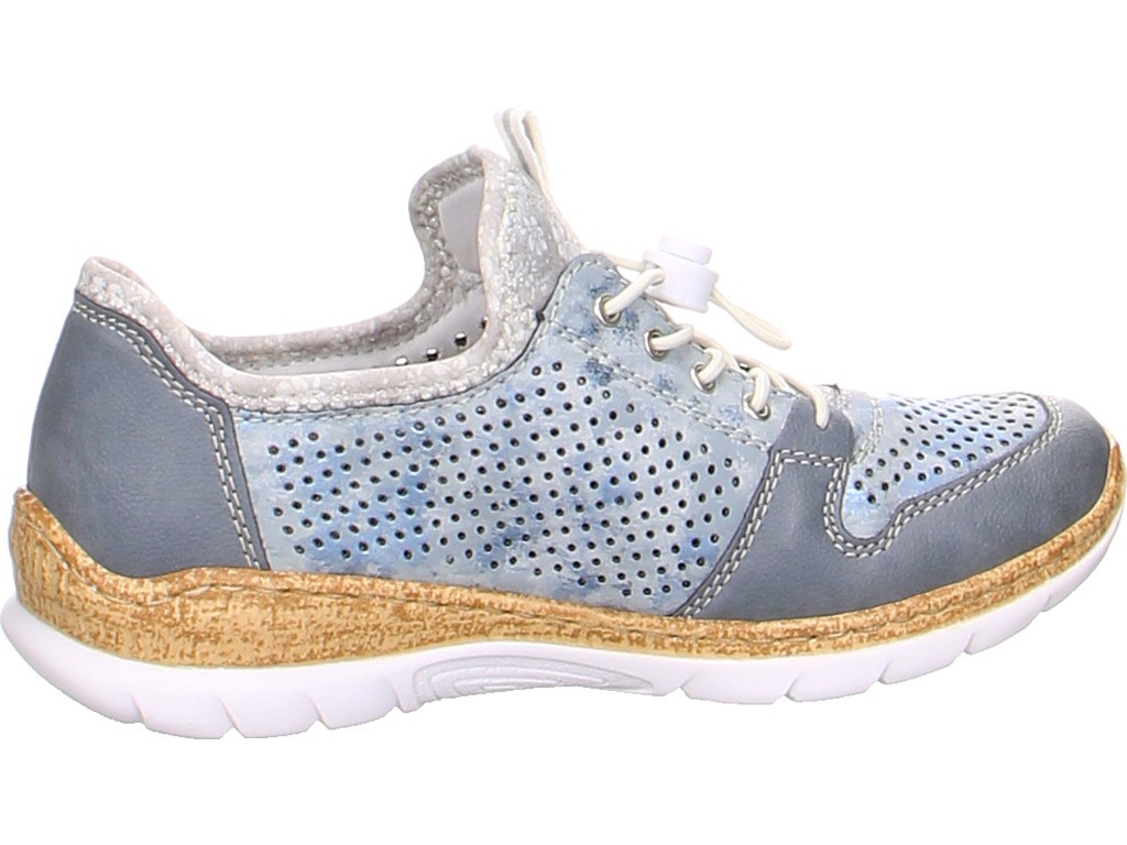 RIEKER Komfort Schnürer blau FSK Damen Halbschuhe