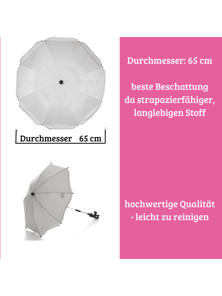 fillikid Sonnenschirm Standard UV-Schutz 50  ​Exklusiv in Silber günstig kaufen onesize