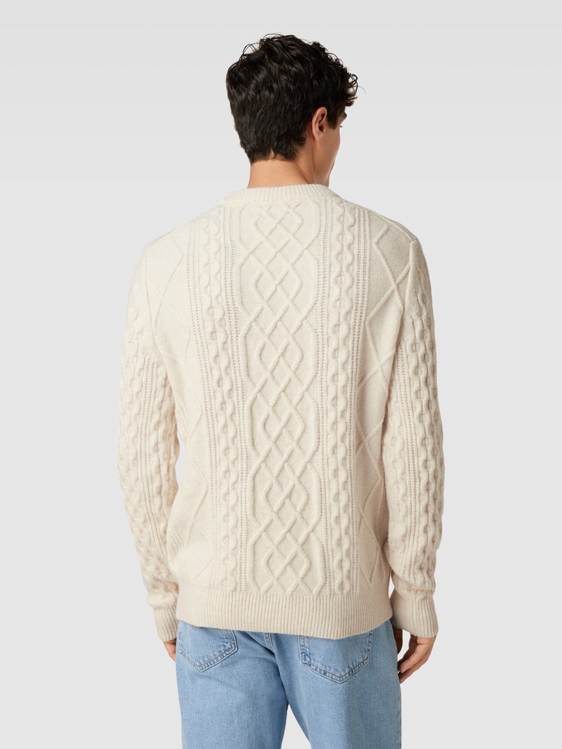 Strickpullover mit Strukturmuster in offwhite meliert
