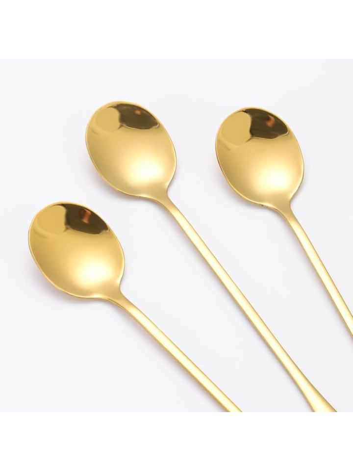 Cheffinger 6er Set goldene Latte-Kaffeelöffel aus hochwertigem Edelstahl in Gold günstig kaufen 20 cm