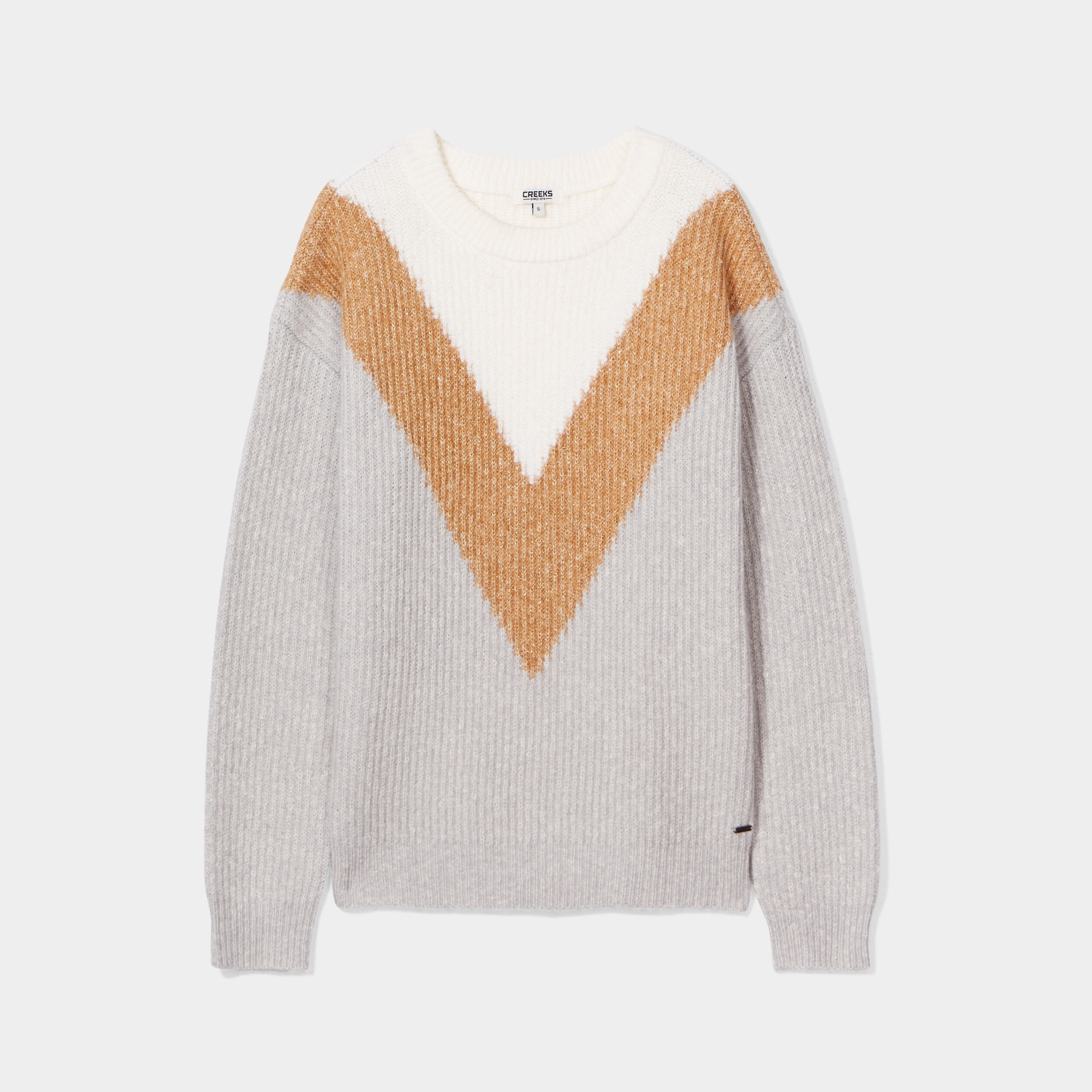 Pull manches longues gris clair femme | La Halle